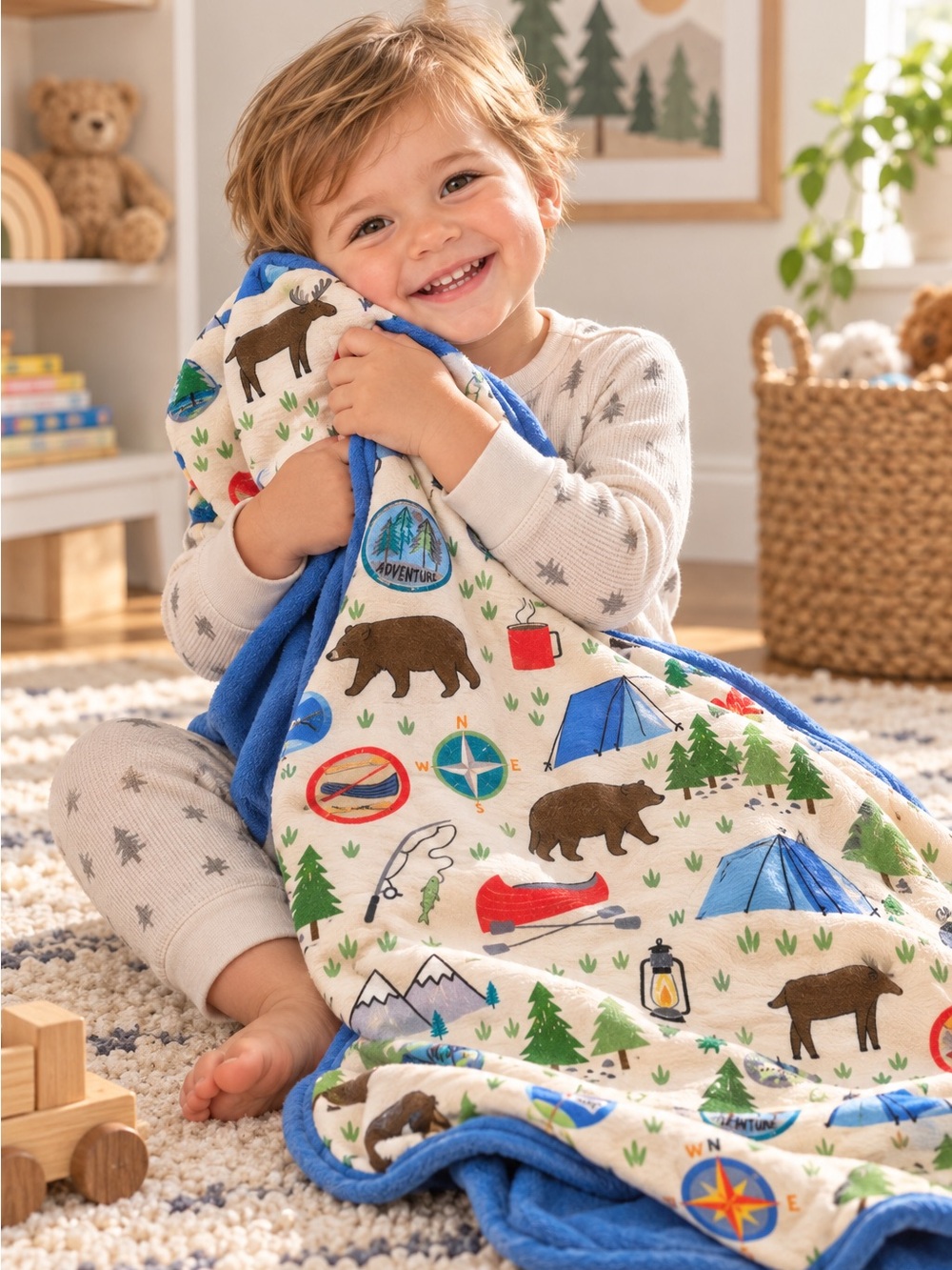 Little Sleepies Happy Campers Cloud Blanket Lunaluxe Bamboo
